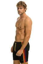 Classic MENS 5 STRIPE FLEX SHORTS 7 INCH - BLACK