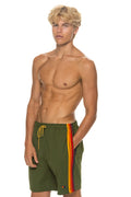 Classic MENS 5 STRIPE FLEX SHORTS 7 INCH - GARDEN GREEN