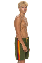 Classic MENS 5 STRIPE FLEX SHORTS 7 INCH - GARDEN GREEN
