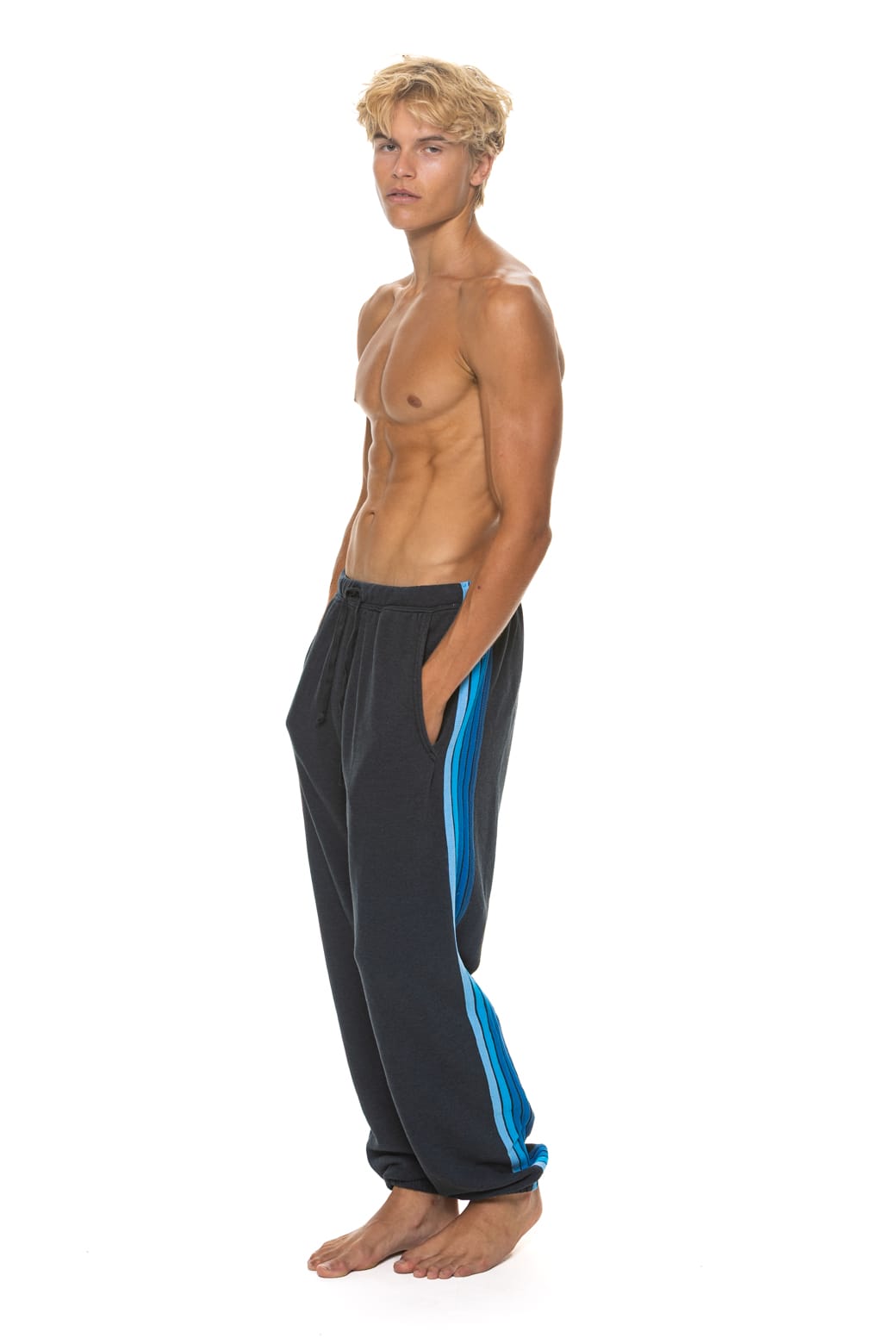 Classic 5 STRIPE SWEATPANTS - CHARCOAL BLUE