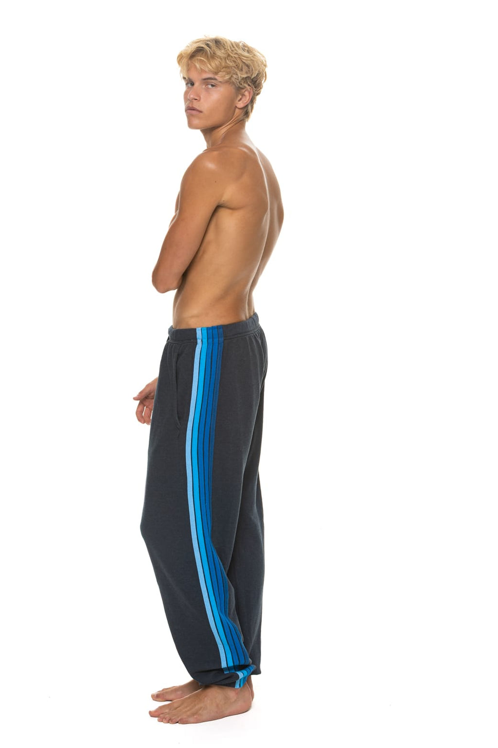 Classic 5 STRIPE SWEATPANTS - CHARCOAL BLUE