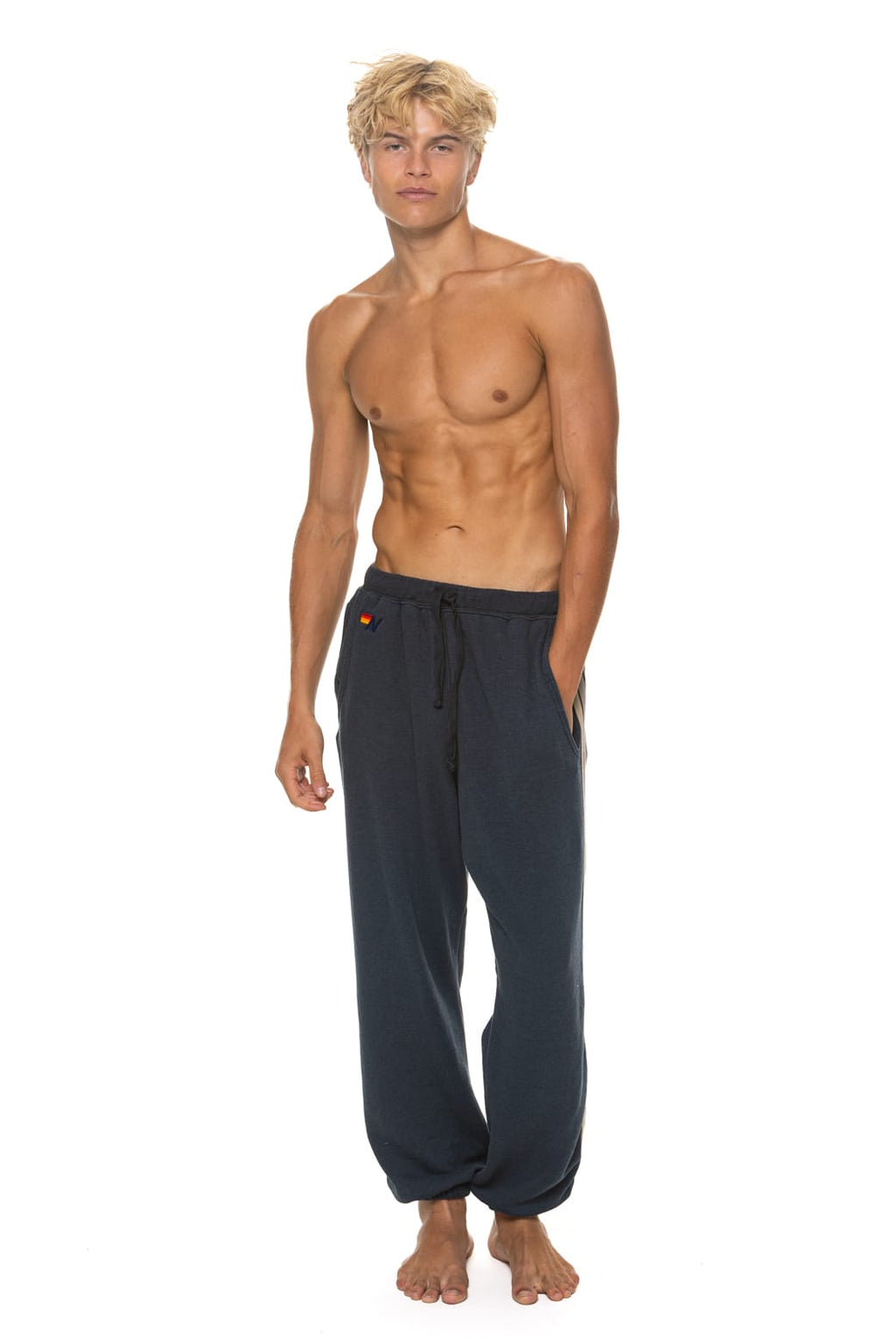 Classic 5 STRIPE SWEATPANTS - CHARCOAL BLUE