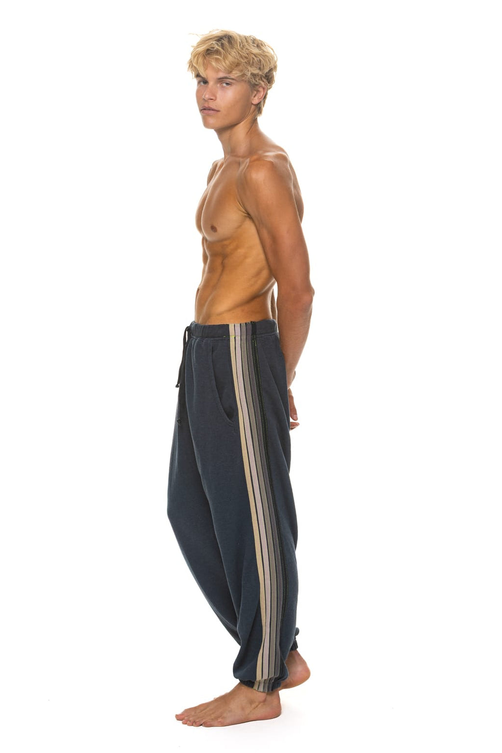 Classic 5 STRIPE SWEATPANTS - CHARCOAL GREY