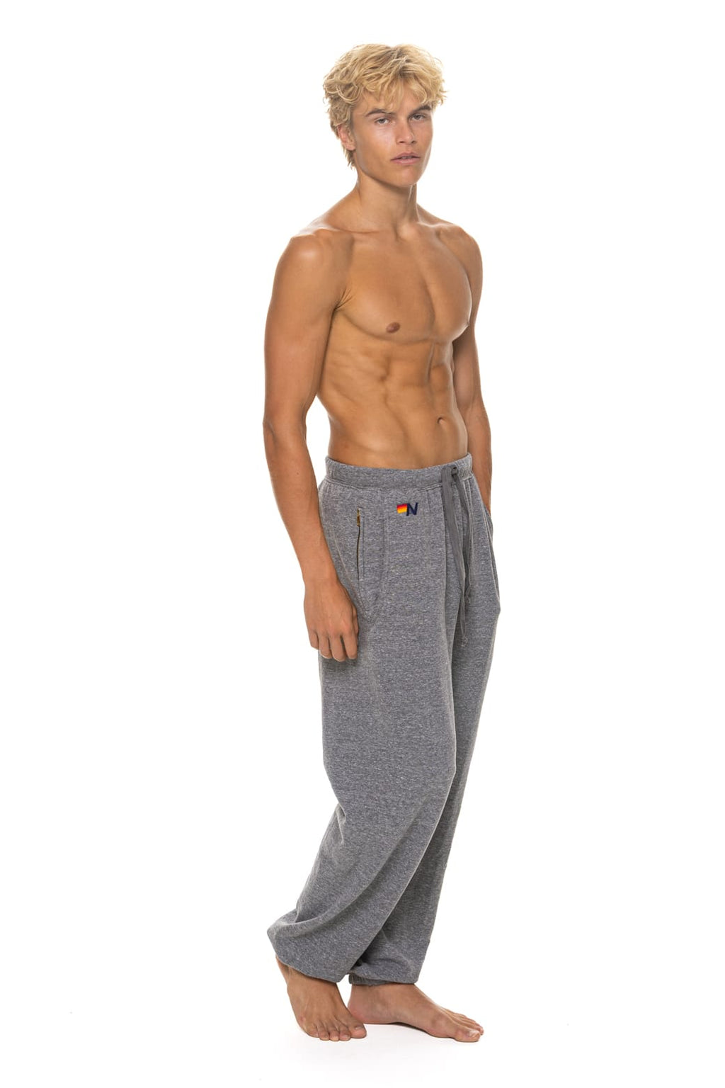 Classic 5 STRIPE SWEATPANTS - HEATHER GREY BLUE