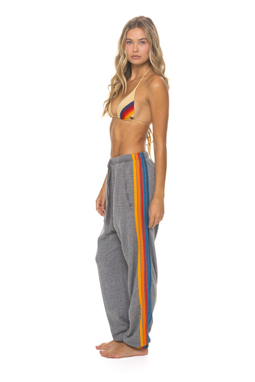 Classic 5 STRIPE SWEATPANTS - HEATHER GREY