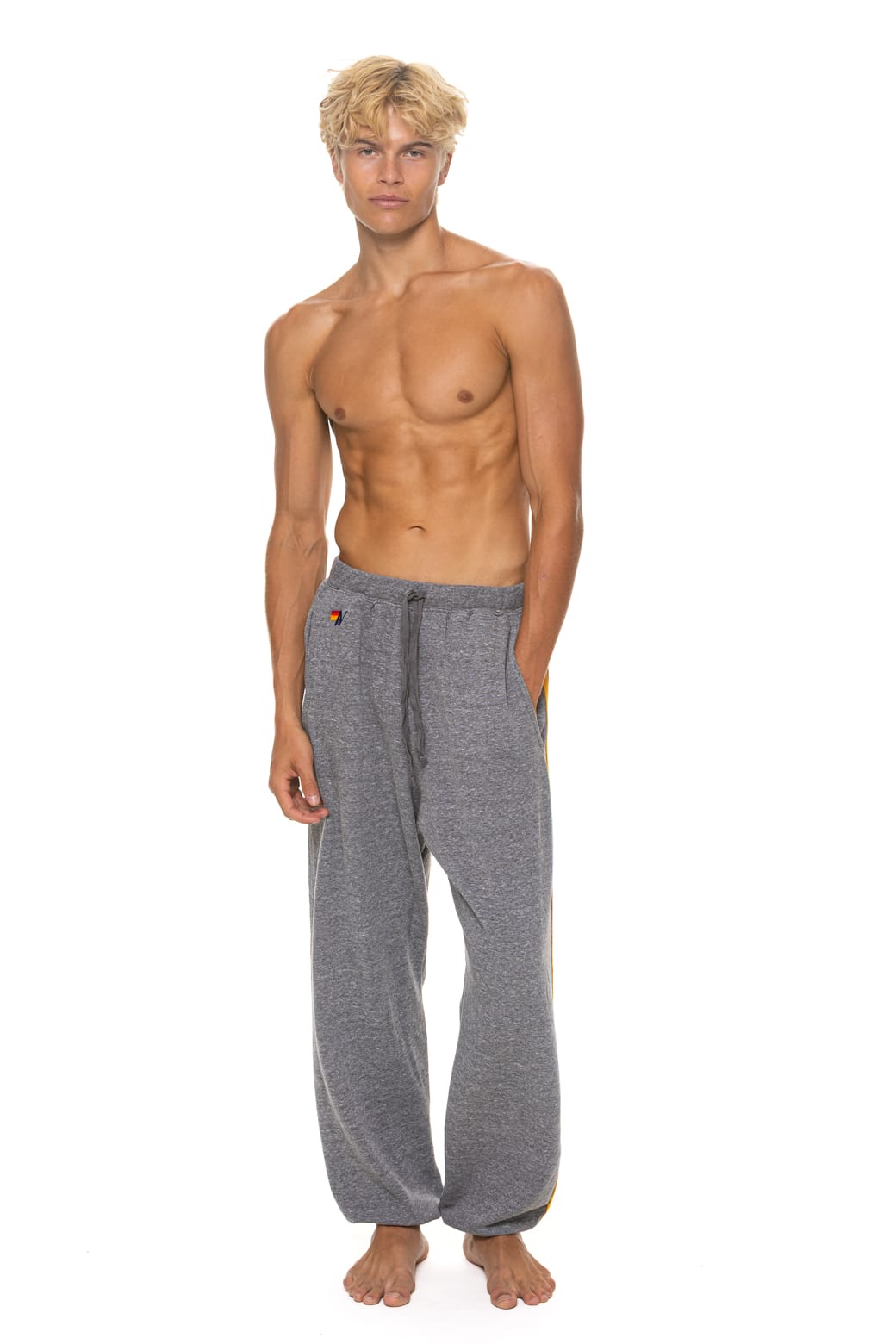Classic 5 STRIPE SWEATPANTS - HEATHER GREY