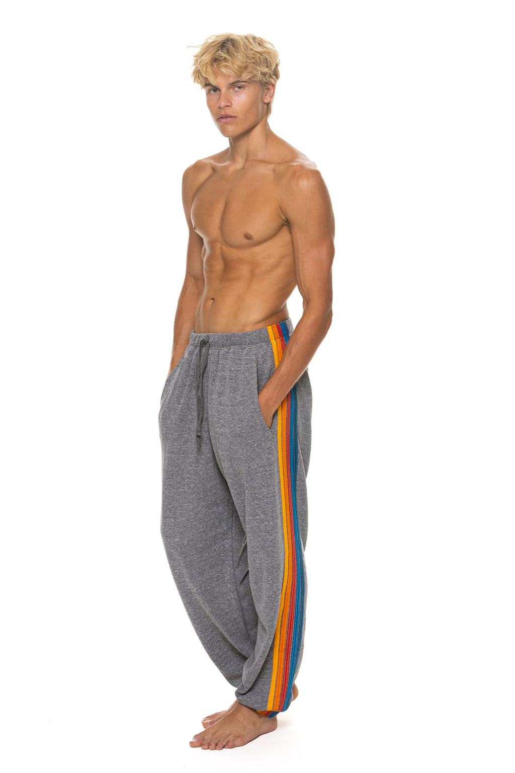 Classic 5 STRIPE SWEATPANTS - HEATHER GREY
