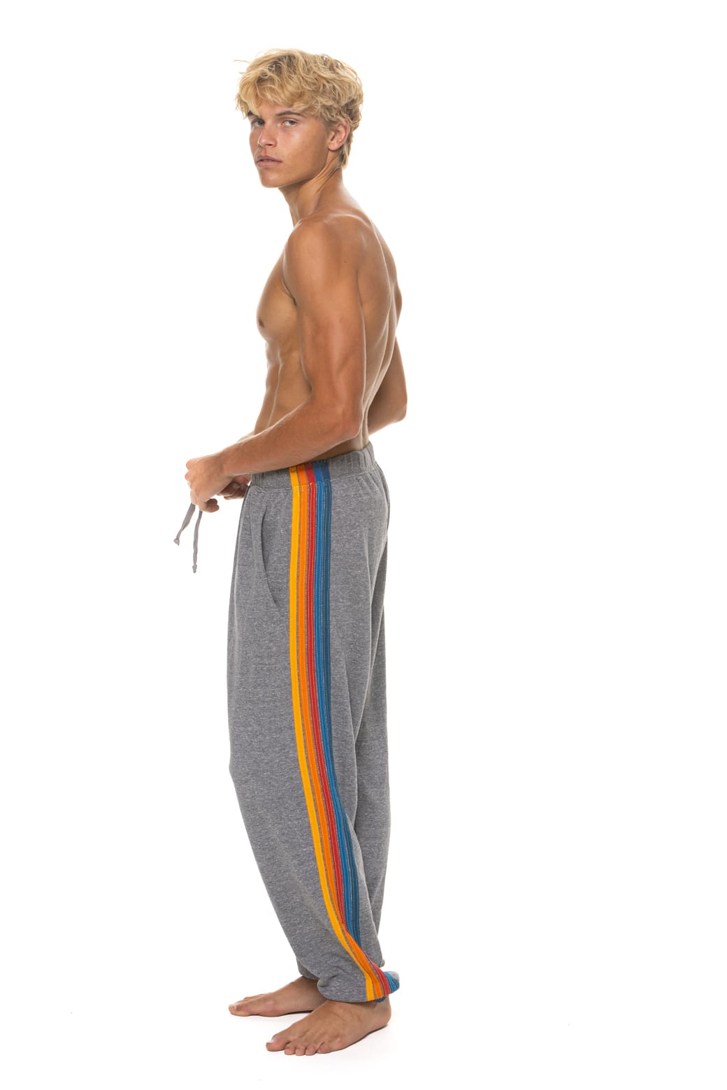Classic 5 STRIPE SWEATPANTS - HEATHER GREY