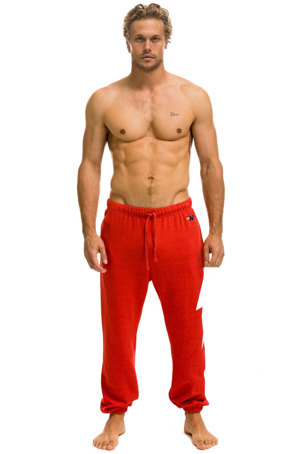 Classic BOLT PRINT UNISEX SWEATPANTS - RED WHITE
