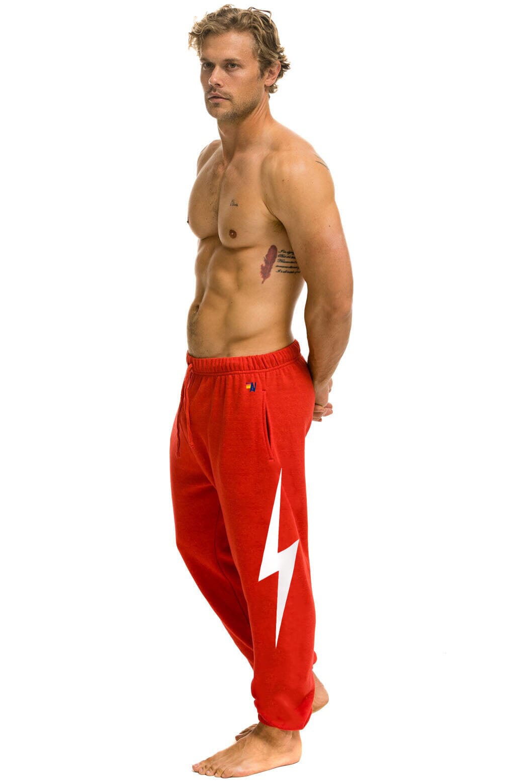 Classic BOLT PRINT UNISEX SWEATPANTS - RED WHITE