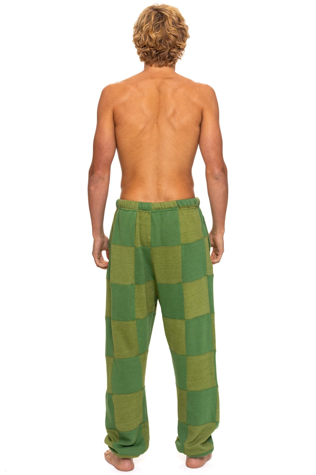 Classic CHECK QUILTED SWEATPANTS - JUNGLE GREEN PALM