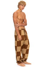 Classic CHECK QUILTED SWEATPANTS - TAN CINNAMON