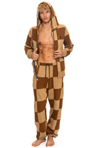 Classic CHECK QUILT ZIP HOODIE - TAN CINNAMON