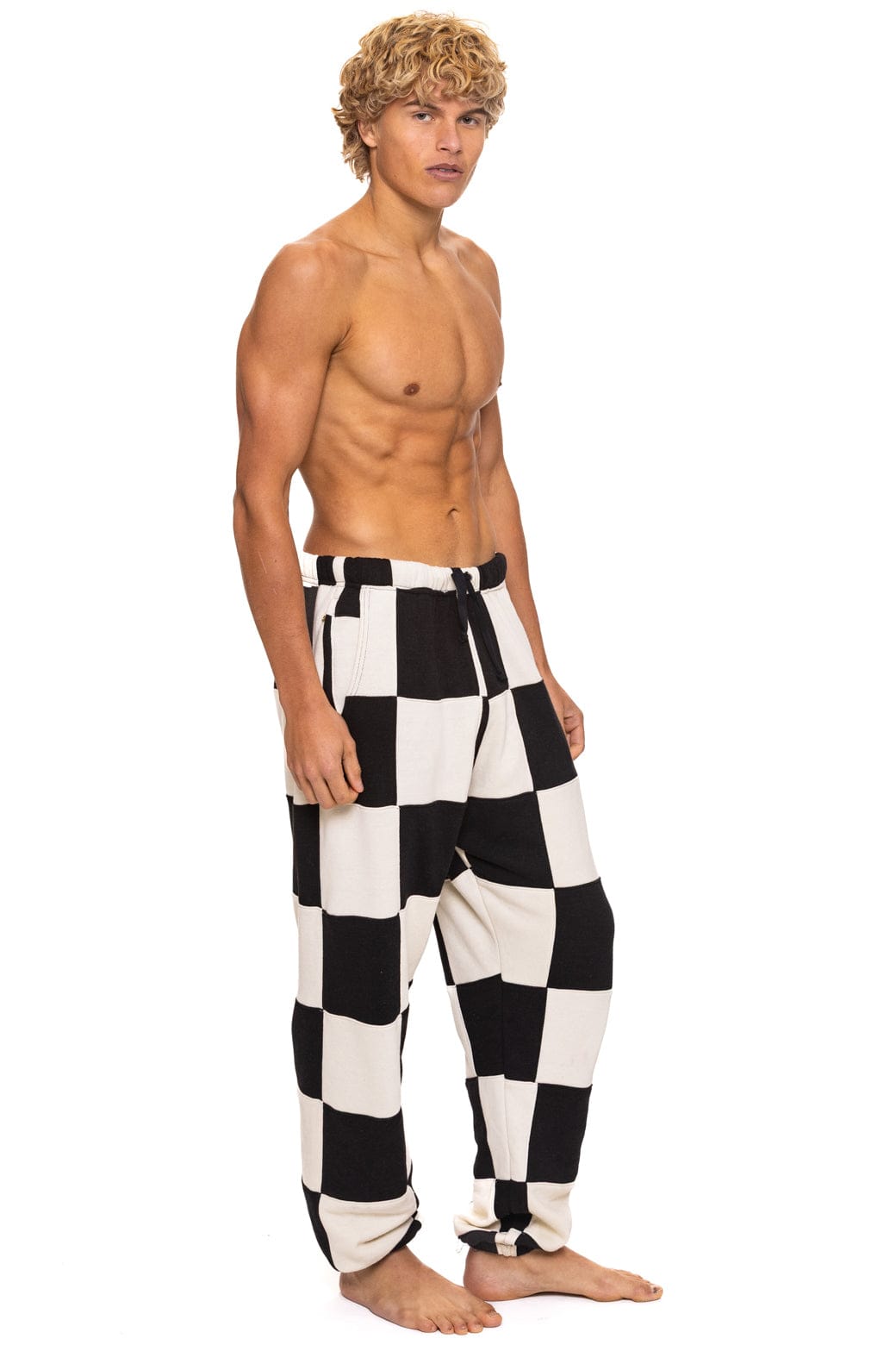 Classic CHECK QUILTED SWEATPANTS - VINTAGE WHITE BLACK