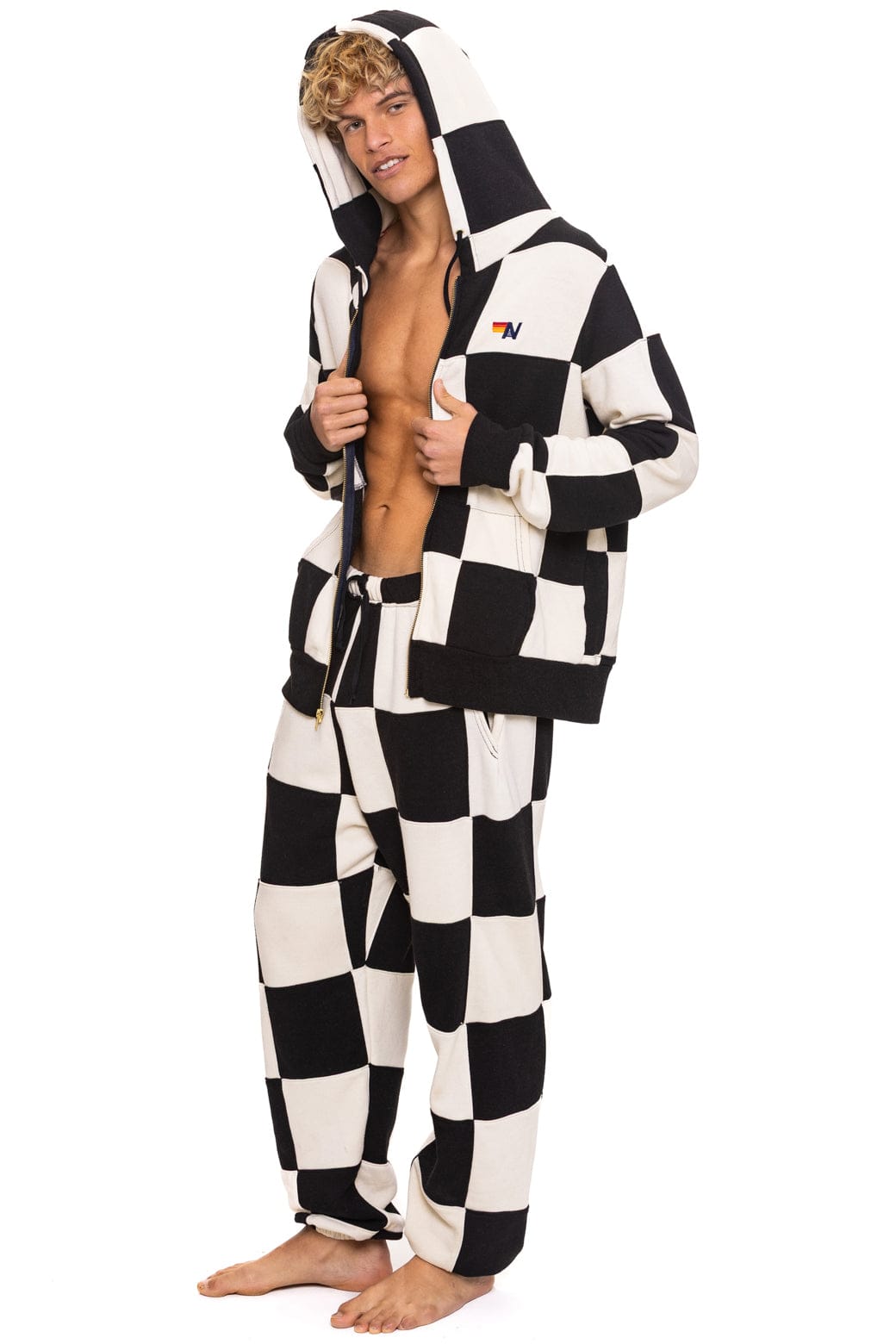 Classic CHECK QUILTED SWEATPANTS - VINTAGE WHITE BLACK