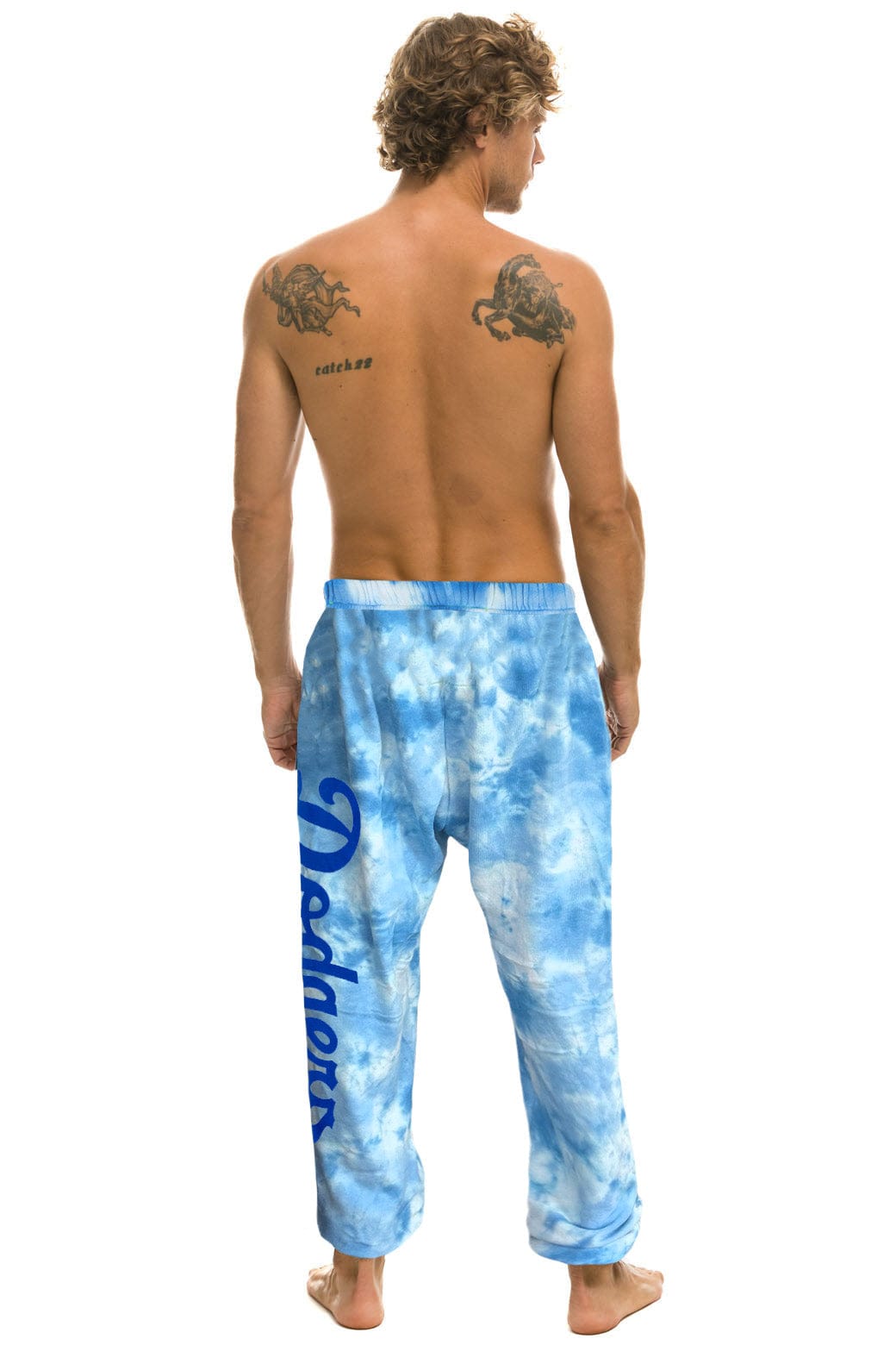 Classic LOS ANGELES DODGERS HAND DYED SWEATPANTS - TIE DYE BLUE