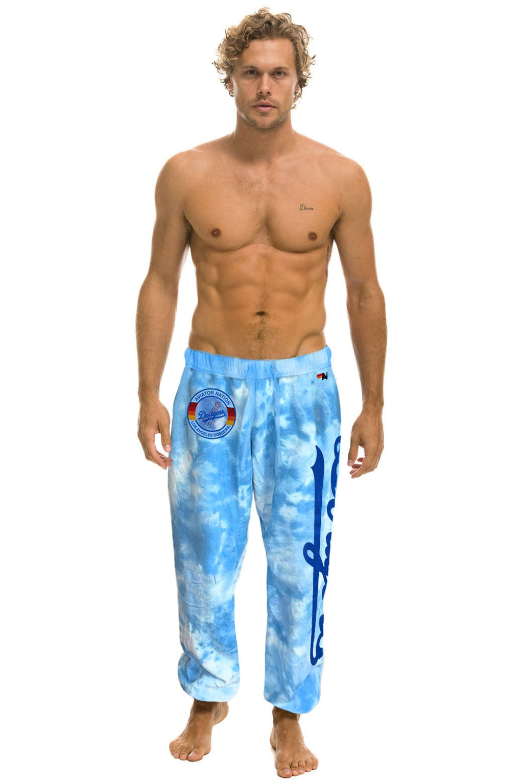 Classic LOS ANGELES DODGERS HAND DYED SWEATPANTS - TIE DYE BLUE