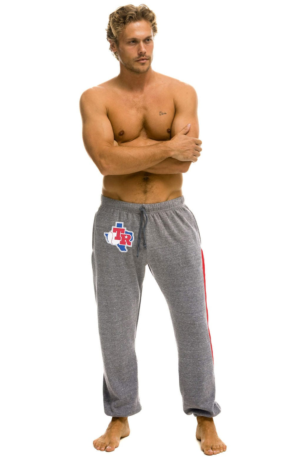 Classic TEXAS RANGERS 5 STRIPE UNISEX SWEATPANTS - HEATHER USA