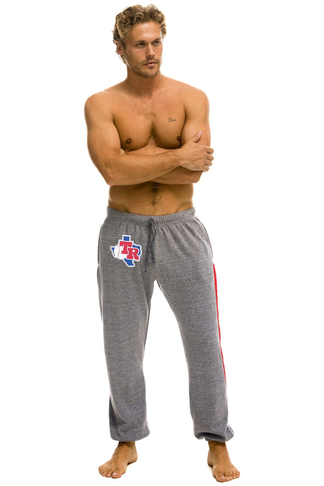 Classic TEXAS RANGERS 5 STRIPE UNISEX SWEATPANTS - HEATHER USA