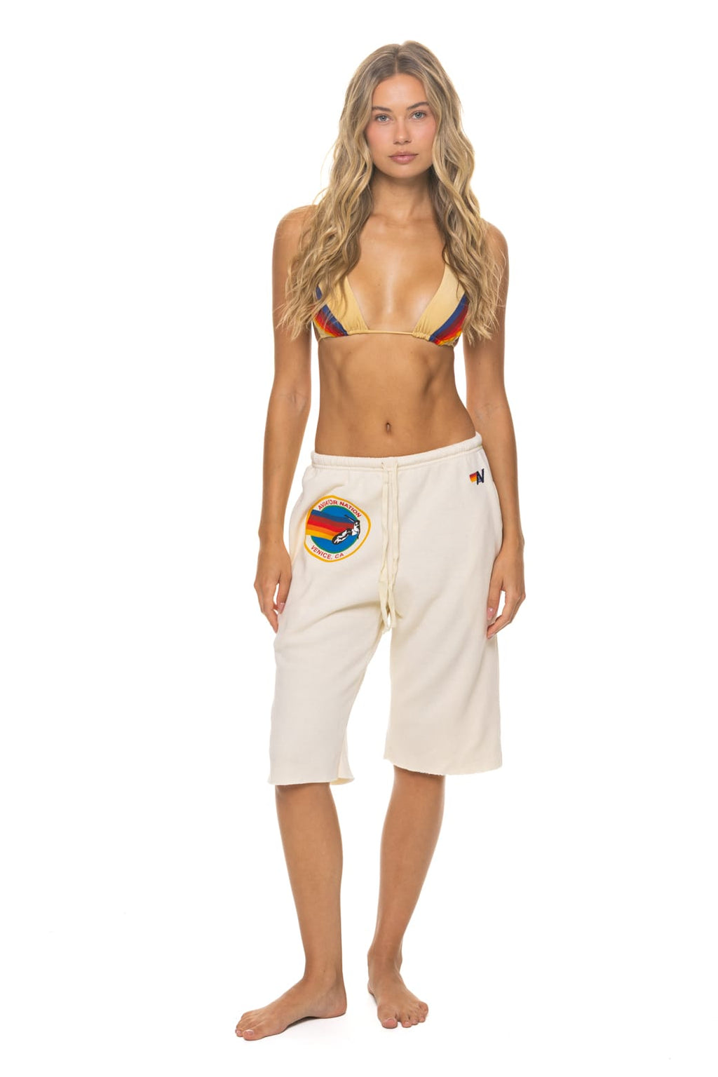 Classic AVIATOR NATION VENICE SWEATSHORTS - VINTAGE WHITE