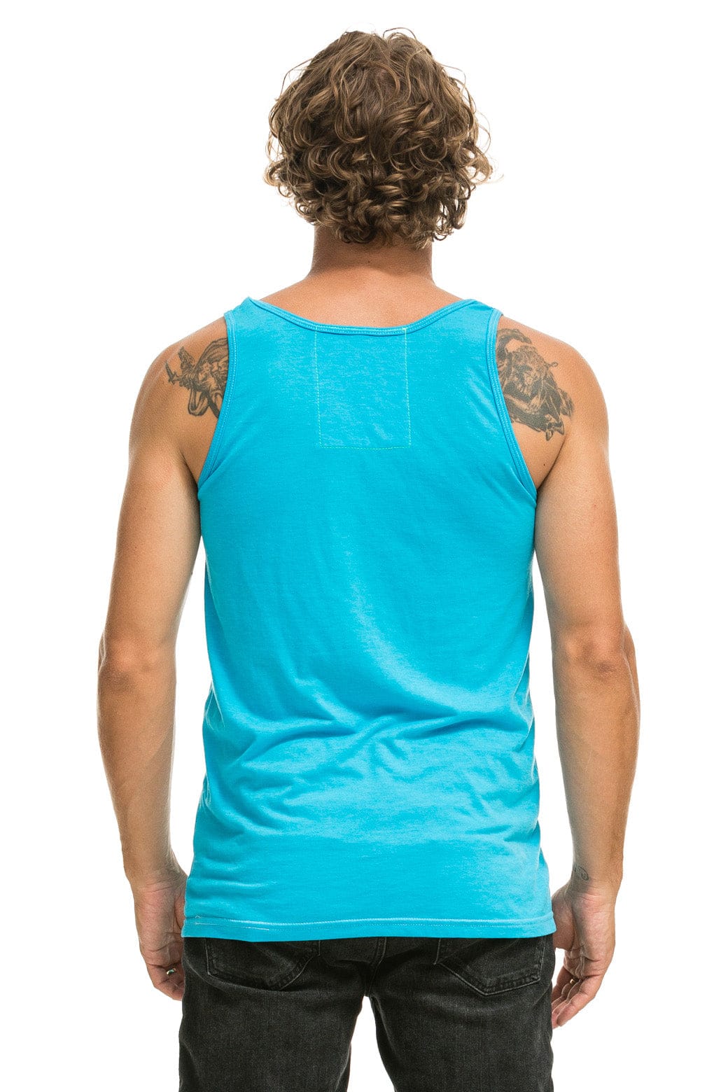 Classic MENS BASIC TANK - NEON BLUE