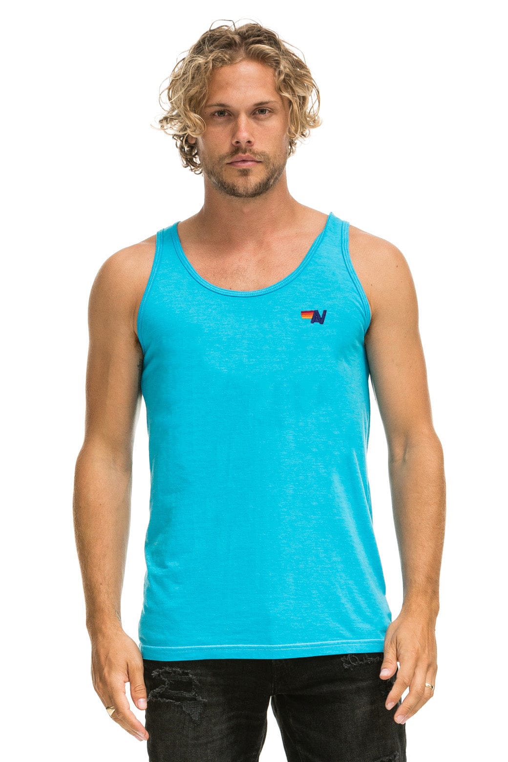 Classic MENS BASIC TANK - NEON BLUE