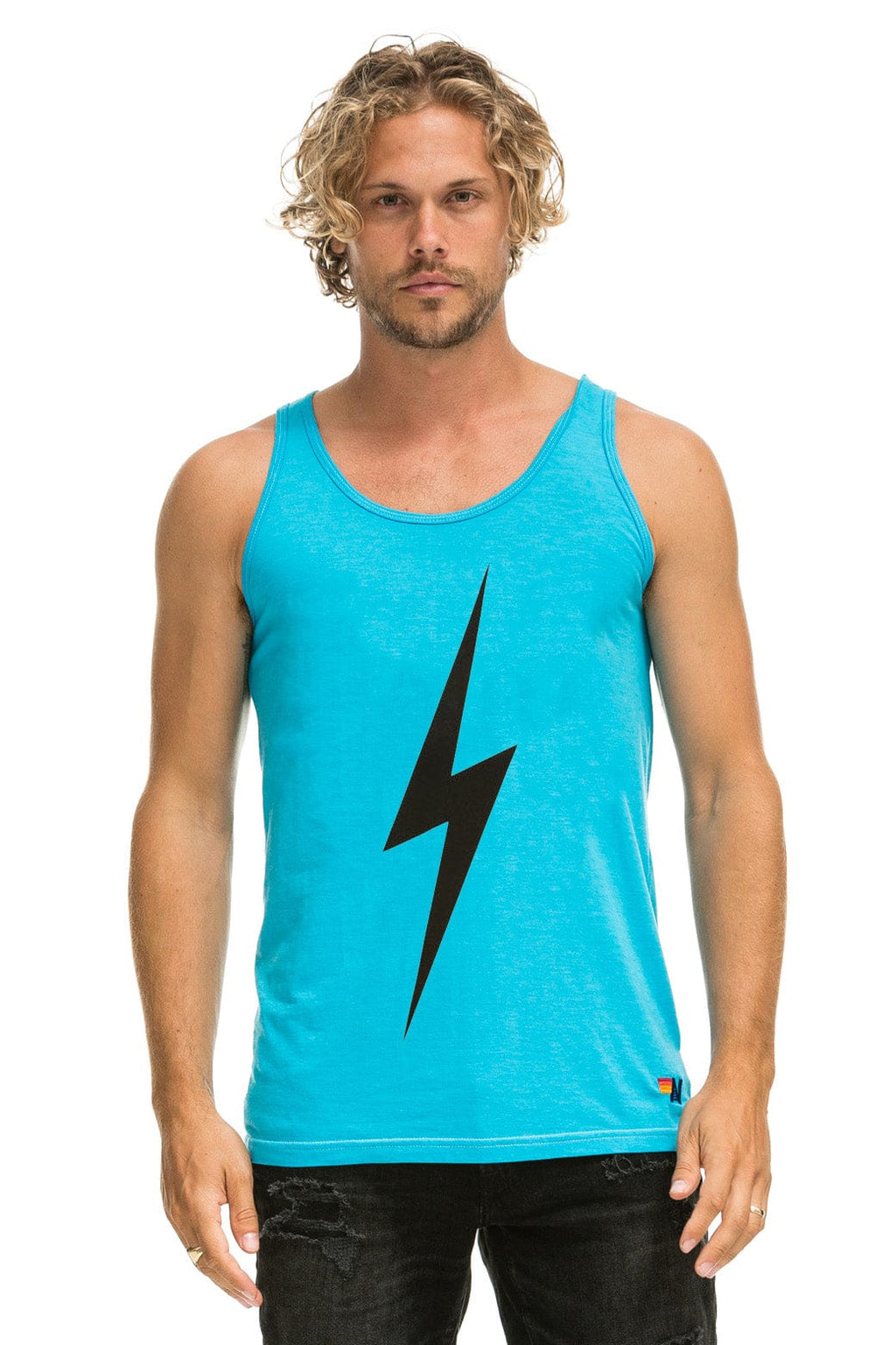 Classic MENS BOLT TANK - NEON BLUE