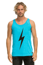 Classic MENS BOLT TANK - NEON BLUE