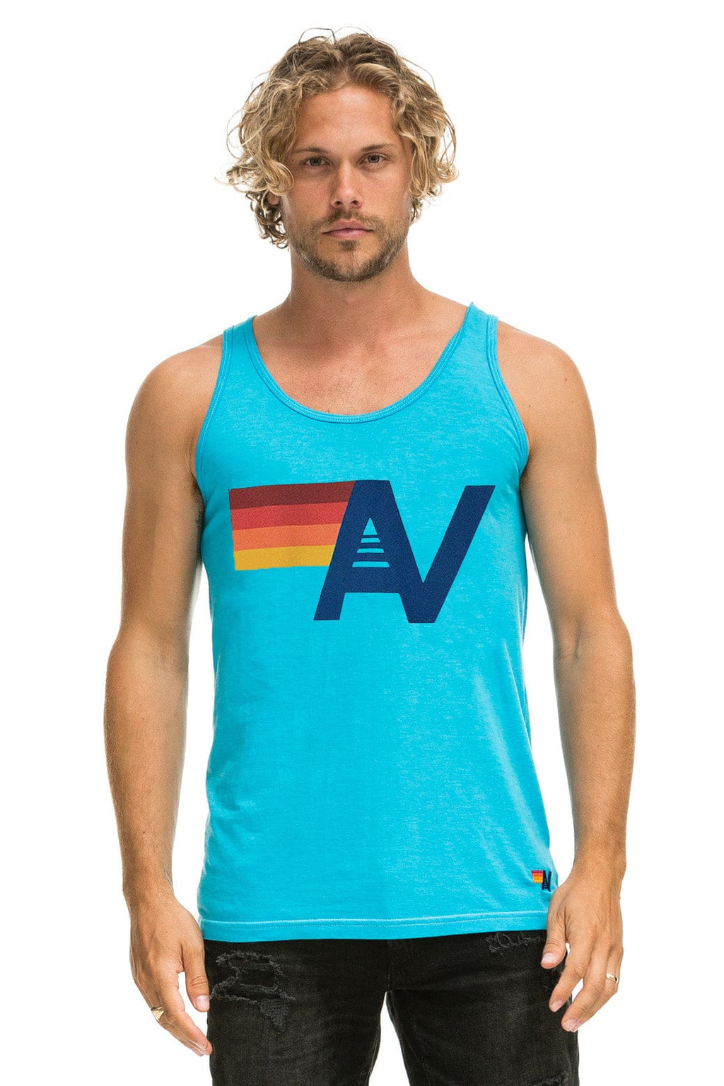 Classic MENS LOGO TANK - NEON BLUE