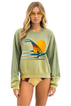Classic WINDSURF JUMP RELAXED CREW SWEATSHIRT - FADED ARMY