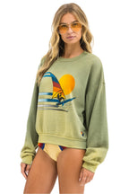 Classic WINDSURF JUMP RELAXED CREW SWEATSHIRT - FADED ARMY