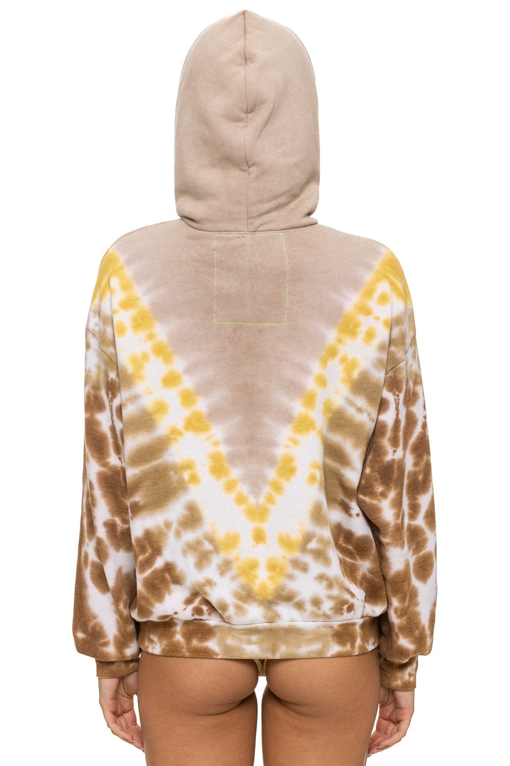 Classic HAND DYED V RELAXED PULLOVER HOODIE - TIE DYE SAND CINNAMON