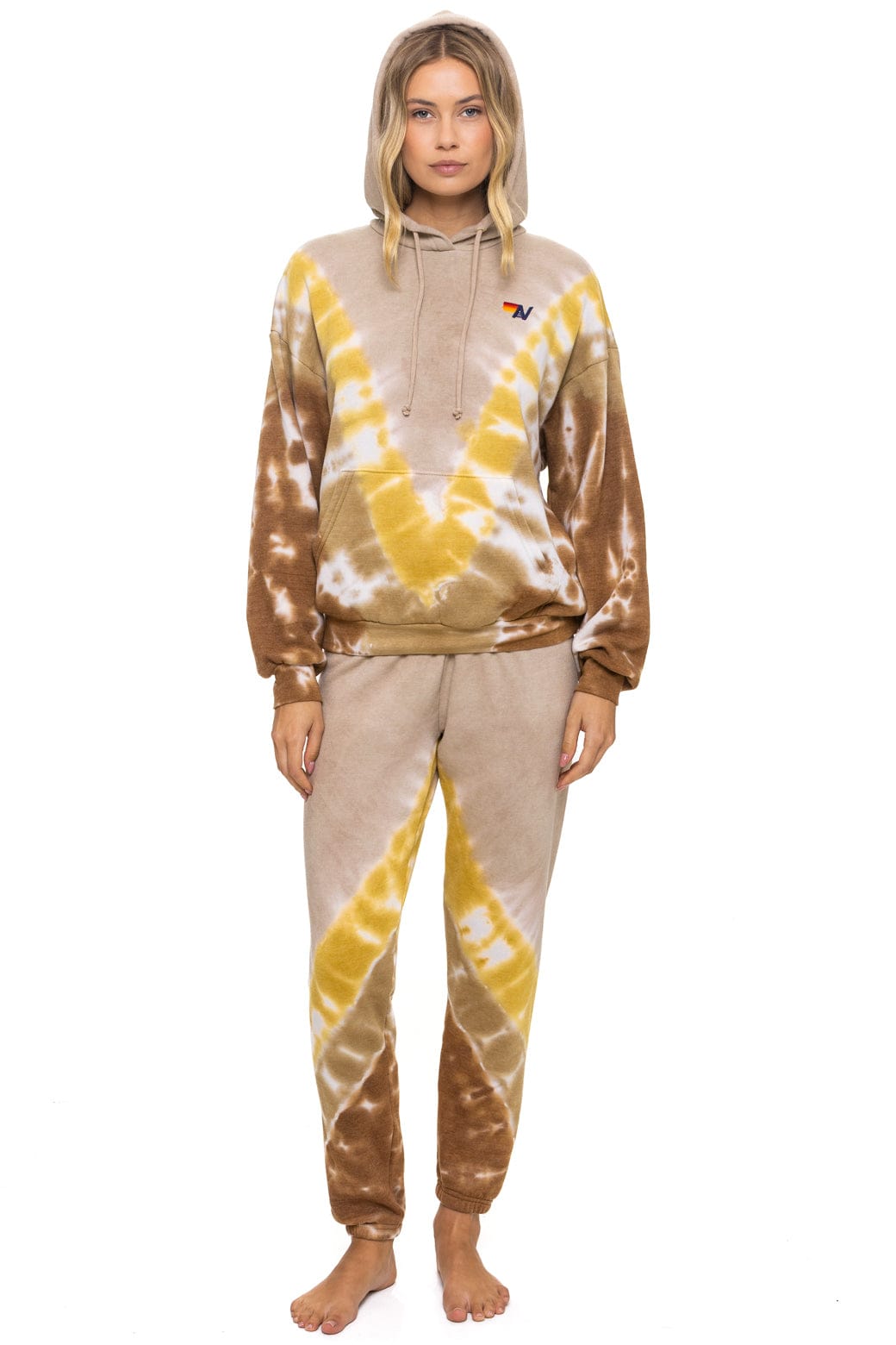 Classic HAND DYED V SWEATPANTS - TIE DYE SAND CINNAMON