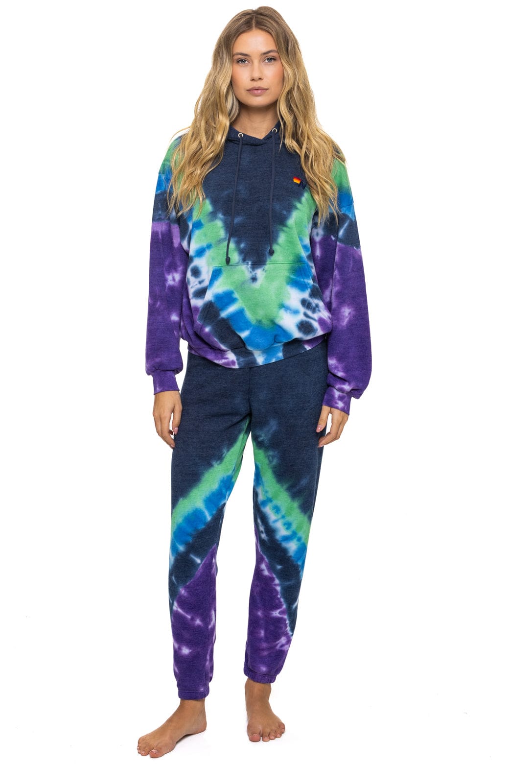 Classic HAND DYED V SWEATPANTS - TIE DYE MIDNIGHT PURPLE