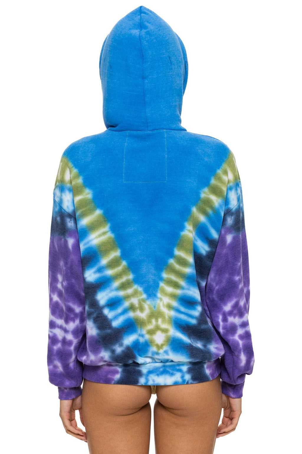 Classic HAND DYED V RELAXED PULLOVER HOODIE - TIE DYE OCEAN PURPLE