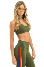 Classic WOMENS 5 STRIPE SPORTS BRA - LEAF