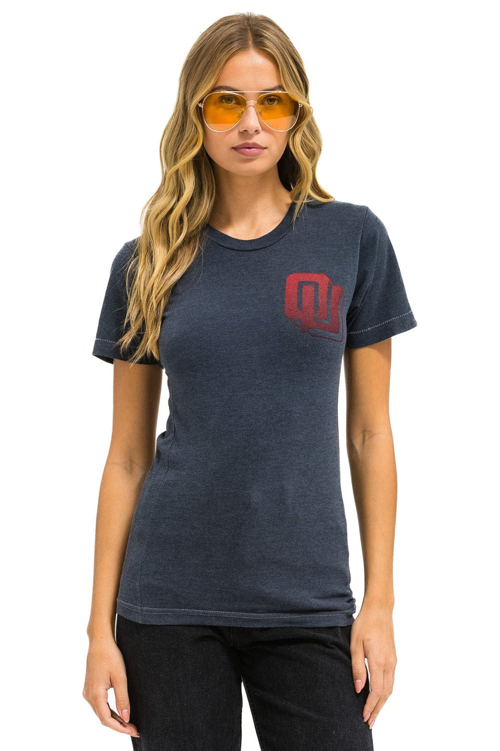Classic UNIVERSITY OF OKLAHOMA BOLT CREW TEE SHIRT - CHARCOAL