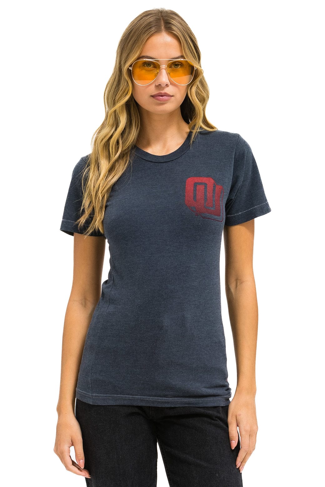 Classic UNIVERSITY OF OKLAHOMA BOLT CREW TEE SHIRT - CHARCOAL