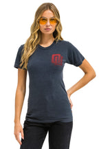 Classic UNIVERSITY OF OKLAHOMA BOLT CREW TEE SHIRT - CHARCOAL