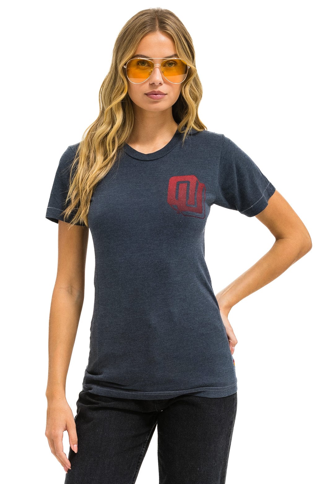 Classic UNIVERSITY OF OKLAHOMA BOLT CREW TEE SHIRT - CHARCOAL