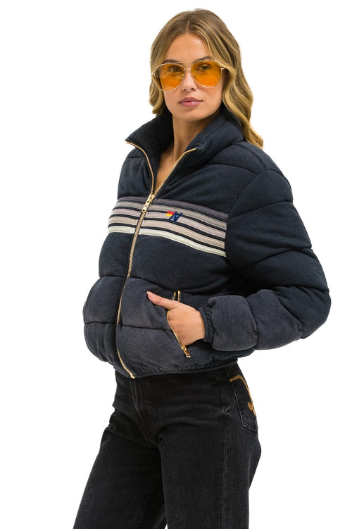 Classic 5 STRIPE FADED APRES JACKET - FADED SMOKE