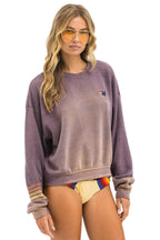 Classic RUGBY STITCH RELAXED CREW SWEATSHIRT - FADED MOCHA