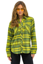 Classic PLAID FLANNEL WESTERN SHIRT - AVOCADO PLAID