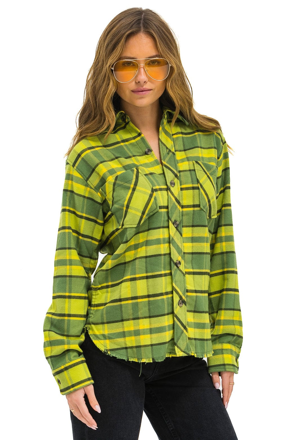 Classic PLAID FLANNEL WESTERN SHIRT - AVOCADO PLAID