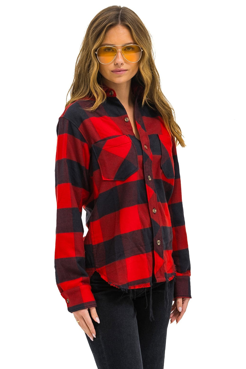 Classic PLAID FLANNEL LIGHT WEIGHT UNISEX WESTERN SHIRT - BUFFALO PLAID