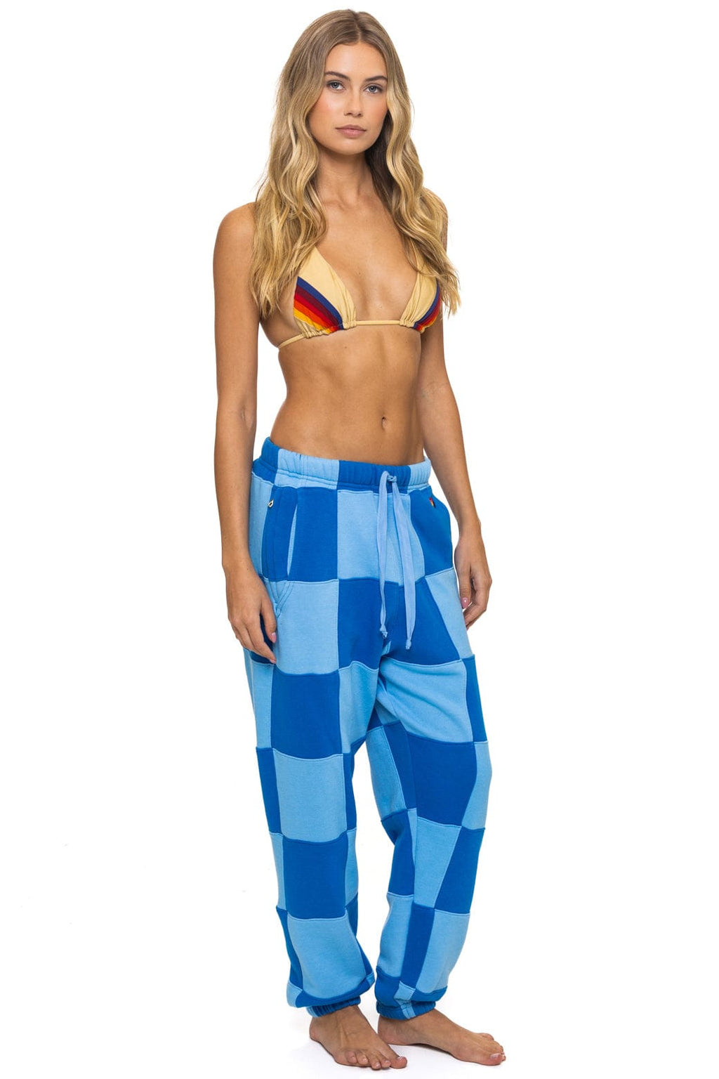 Classic CHECK QUILTED SWEATPANTS - SKY ADVENTURE BLUE