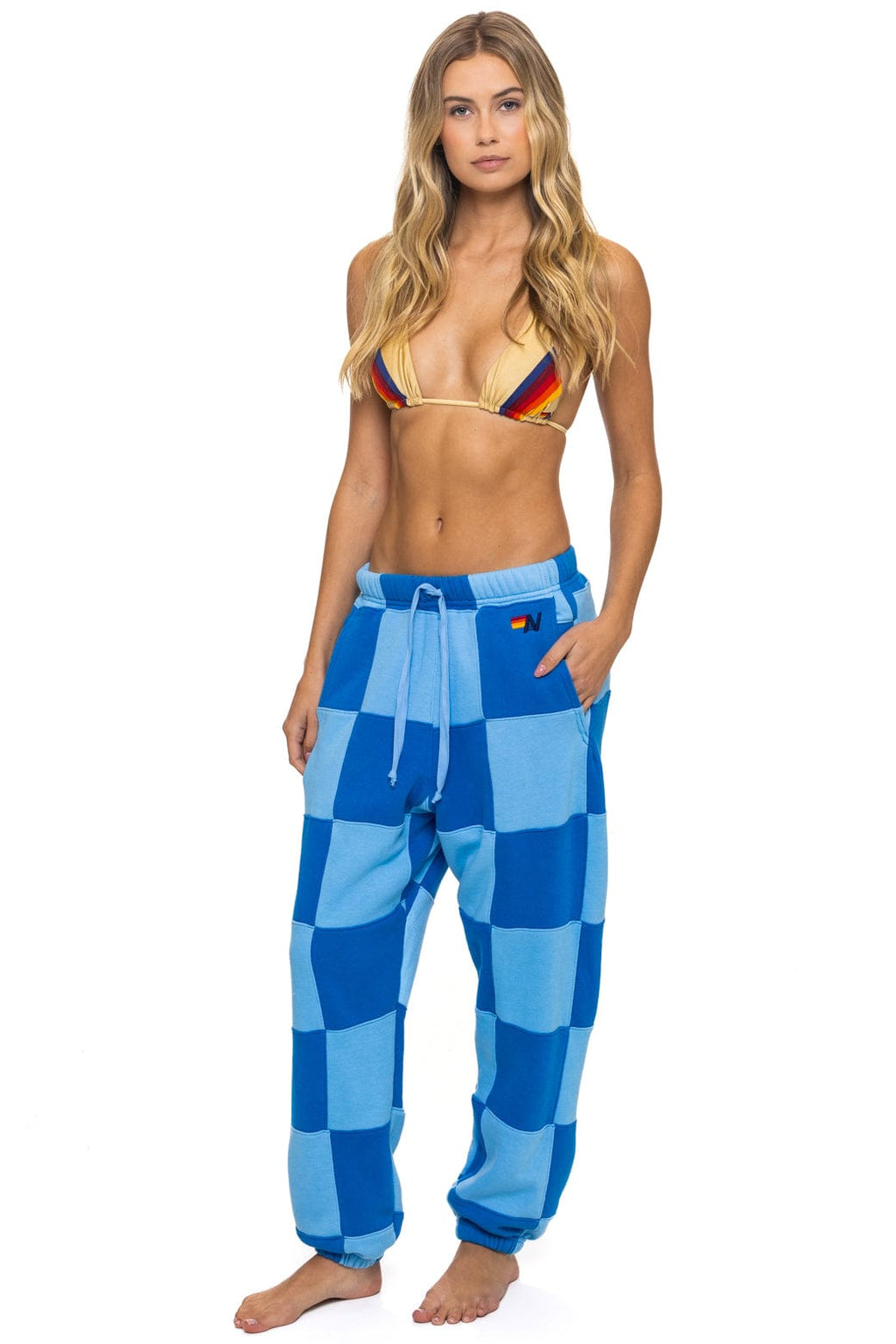 Classic CHECK QUILTED SWEATPANTS - SKY ADVENTURE BLUE