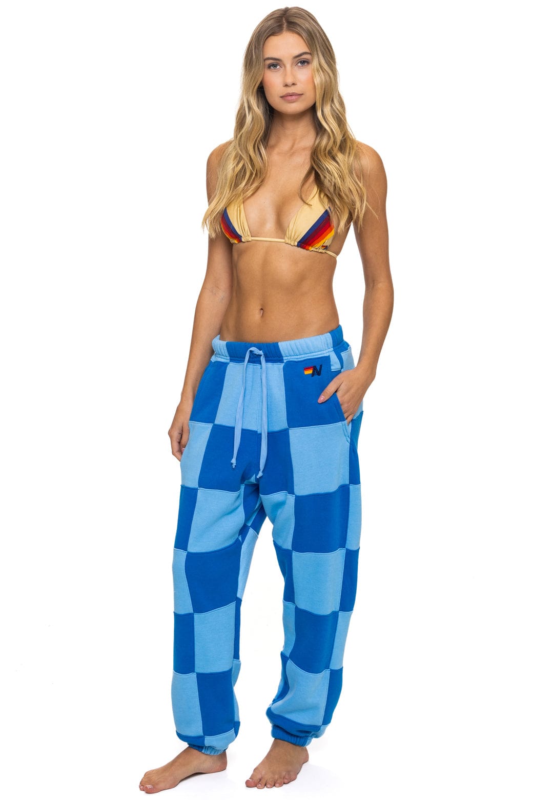 Classic CHECK QUILTED SWEATPANTS - SKY ADVENTURE BLUE
