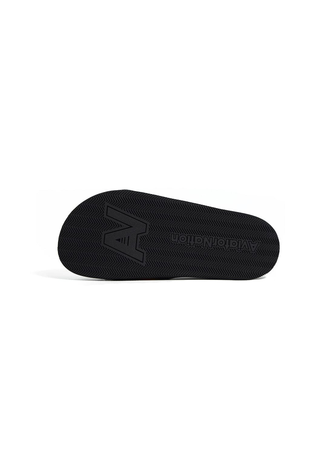 Classic AVIATOR NATION LOGO RAINBOW 4 STRIPE SLIDES - BLACK