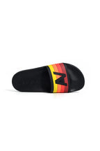Classic AVIATOR NATION LOGO RAINBOW 4 STRIPE SLIDES - BLACK